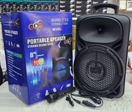 READY STOCK ORIGINAL Portable Bluetooth 8" Speaker 800W P.M.P.O With Mic