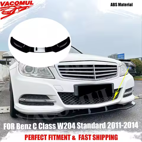 VACOMUL Front Bumper Lip Spoiler Front Lip Chin Apron Diffuser For Mercedes Benz C Class W204 Standa