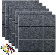 Uoeoko Ko Large Cork Board Felt Board Tiles For Walls With 30 Push Pins 11.8 "X 11.8" Pack Of 6 Pin 