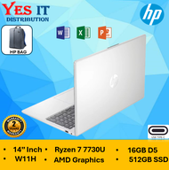 HP 14-EM0302AU / EM0303 Sliver / Gold | R7 7730U / 16GBD4 / 512GB SSD / 14" Inch / H24 + M365