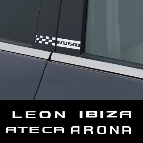 2pc Auto B Pillar Car Stickers for Seat Leon MK2 MK3 Ibiza 6J 6L Arona Ateca Car Styling Molding Tri
