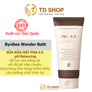 Sữa Rửa Mặt Tẩy Tế Bào Chết Byvibes Wonder Bath PHA 5.5 PH Balancing PHA Cleansing Foam 130ml - TD S