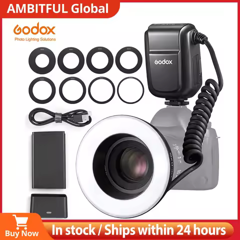 Godox MF-R76 RING76 5000K Macro LED Ring Light Speedlite Flash Light for Sony Canon Nikon Camera 5D 