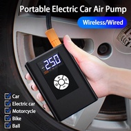 120W Portable Car Air Pump Electric Wireless/Wired Tire Inflator Pump Digital Air Compressor Auto Pump For Car Motorcycle Bike Air Compressors  Inflat