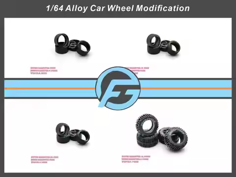 FANSGUY 1Set 1/64 Rubber Tires 10.8mm/11mm/12.8mm/13mm/14.5mm/16.9mm Printing Font Series for Hot Wh
