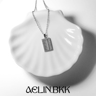 Aelin.bkk Abacus Pendant Necklace Square Stainless Steel Genuine Work No Peeling Not Black