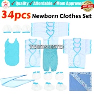 824334pcs Cotton Newborn Baby Clothes Set White Infant Wear Set with Blanket Pranela & Birdseye Lamp