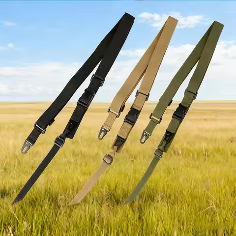 Outdoor 3 Point Sling Shoulder Strap Adjustable Outdoor Rifle Sling Shoulder Strap Metal Buckle Belt