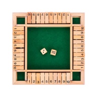 Shut The Box Dice Board Game Wooden Flaps & Dices 4 Players Pub Bar Party Supplies Family Entertainm
