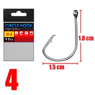 Mata Kail Circle Hook Untuk Dasaran Otomatis Strike Bahan Carbon Mata Pancing Bulat Mandas
