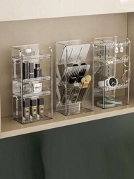 1入組透明塑膠桌面化妝品收納架,浴室鏡櫥組織者,妝台口紅和珠寶收納盒