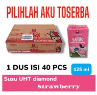 Susu DIAMOND UHT STRAWBERRY MINI 125 ml - ( HARGA 1 DUS ISI 40 )