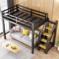 Metal Loft Bed space saving loft bed Queen King Size Double Decker Elevated Bunk Bed   阁楼床