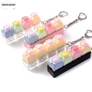 114OMYZUSHOP Cat's  Keyboard Fidget Toy, 4 Keys Clicky Button Fidget Keychain, Colorful Anxiety Reli