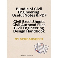 Bundle of Civil Engineering  Useful Notes & PDF Civil Excel Sheets Civil Autocad Files Civil Enginee