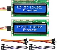 FREENOVE I2C LCD 1602 Module (2 Pack), New Type IIC TWI Serial 16x2 Display, Compatible with Arduino Raspberry Pi Pico ESP32 ESP8266