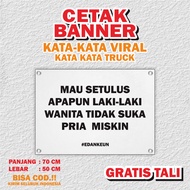 VIRAL WORDS BANNER - FREE TALI TRUCK BACK BANNER/ COSTUME BANNER/