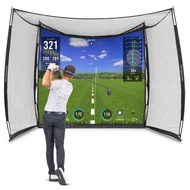 GoSports Range Cage 10 ft x 8 ft Golf Practice Hitting Net with Impact Screen - Driving Range or Sim