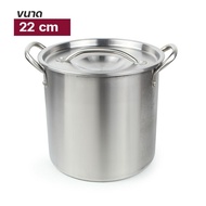 Telecorsa หม้อสตูว์ หม้อสต๊อกพอทสแตนเลส ตราเพชร มีให้เลือกขนาด รุ่น Stock-pot-stainless-steel-00A-ND