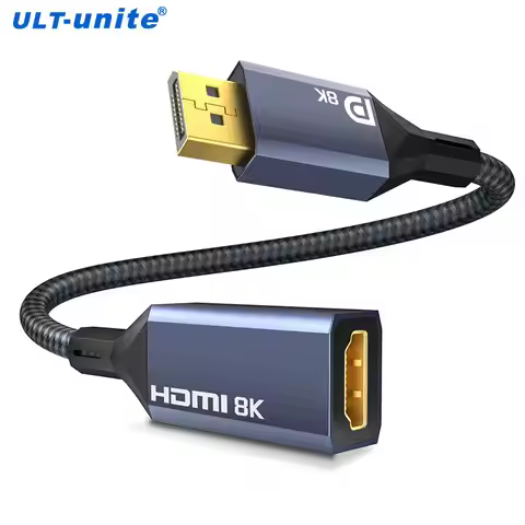 Displayport to HDMI Adapter 8K DP 1.4 to HDMI Adapters Male to Female 8K60HZ 4K120HZ Display Port Co
