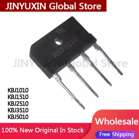 10Pcs KBJ1010 KBJ1510 KBJ2510 KBJ3510 KBJ5010 Flat bridge direct insertion rectifier single-phase br