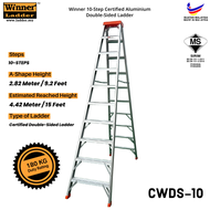 【SIRIM】Winner 10-Step Certified Aluminium Double-Sided Ladder