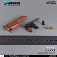 New Product 1/6 Maozi Soldier ZY2025 C96 Mauser Box Cannon Barge Shell Real People Can't Use