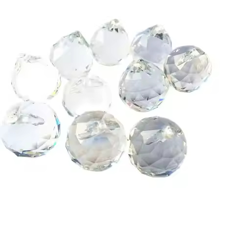 Top Quality 20mm 50pcs AAA Crystal Faceted Balls Pendants For Chandeliers Crystal Lamp Prism Fengshu