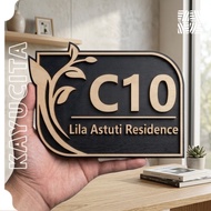 Custom 3D Embossed Wooden House Numbers | Exclusive 2-Layer Multiplex House Address Board
