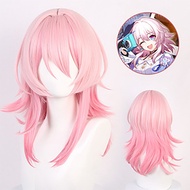 Honkai Star Rail March 7th Cosplay Wig Simulation Scalp Curling Gradient