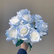 Bunga Mawar Artificial Premium Latex Import Blooming- Blue Ice