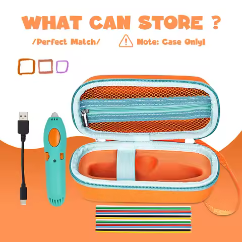 Portable Storage Bag for 3Doodler Start+ Essentials (2024) 3D Pen Set Shockproof Carrying Bag with M