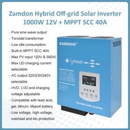 Zamdon Hybrid Offgrid Solar Toroidal Pure Sine Wave Power Inverter 1000W 12V (Wall-mounted)