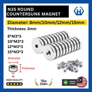 【N35】Neodymium STRONG Round Countersunk Magnet/with hole 8*M3*3 10*M3*3 12*M3*3 15*M3*3 15*M3*3 20*M