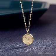 Gold Necklace Clavicle Jewelry 14k Queen Plain Gold Portrait Gold Pendant Women's Jewelry 11209 Pend