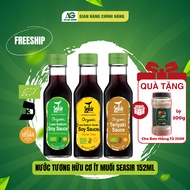 SEASIR organic low salt soy sauce| Officially imported, naturally fermented Japanese technology