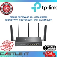 TP-Link Omada ER706W-4G 4G+ Cat6 AX3000 Gigabit VPN Router with WiFi 6 & SIM Slot