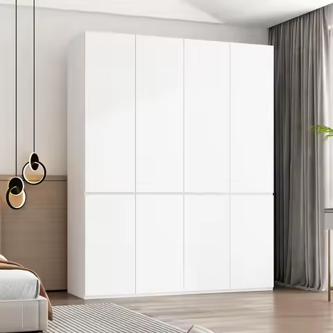 78.7" Armoire Wardrobe Cabinet with Hidden Storage 8 Doors 3 Drawers 2 Hanging Rods Shelves Bedroom 