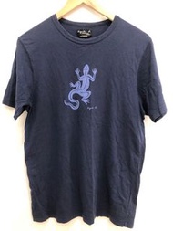 二手 Agnes. b 藍色蜥蜴logo T-shirt 男生短袖