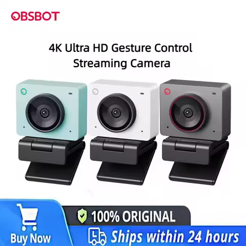 OBSBOT Meet 2 4K Webcam 48MP 1/2" CMOS Gesture Control AI Framing Beauty Mode Portable USB-C Plug an