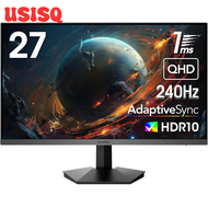 [USISQ] Gaming Monitor, 27 inch WQHD 2560 x 1440 PC Computer Monitor, Up to 240Hz Refresh, 1ms, Adap