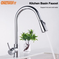 Kitchen Tap 304 Stainless steel cold and hot water telescopic sink Kitchen Rotating kitchen faucet