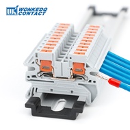 10Pcs PTV 2.5 Side Entry Din Rail Terminal Block 2.5mm² 26-12AWG Push-in Electric Connector PTV2.5