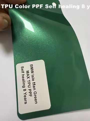 8 Years TPU PPF Gloss Isle of Man Green With Self Healing Repair Car Paint Protection Film Covering 