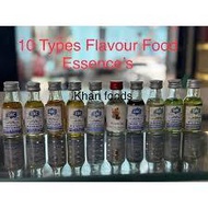 Food Essence SAC Pakistan 10 Flavoured Food Essence 25ML Biryani,White Kewra,Zafran,Vanilla,Pista,Ko