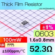 52.3R 0603 ±1% 100mW SMD Thick Film Resistor 52.3R 70X 0603WAF523JT5E