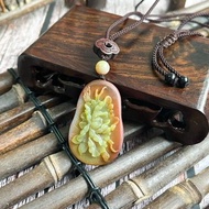 【一物一圖】天然雙色鹽源瑪瑙牡丹花手工雕刻吊墜 連手編項鍊繩