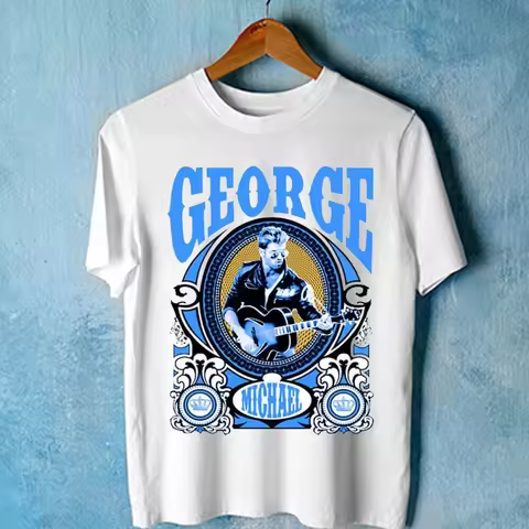 George Michael WHAM T-Shirt Unisex Short Sleeve Loose Cotton Short Sleeve Casual Print T-Shirt Women