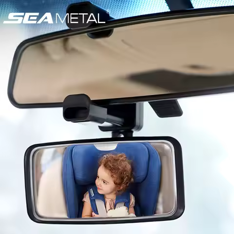 SEAMETAL Car Interior Rear View Mirror Mount Clip 360 Rotatable Adjustable Car Observing Back Seat A