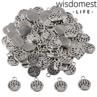 WISDOMEST 100Pcs Bear  Pattern Charms, Alloy 0.71x 0.58inch Alloy Animal Footprint Pendants, Useful 